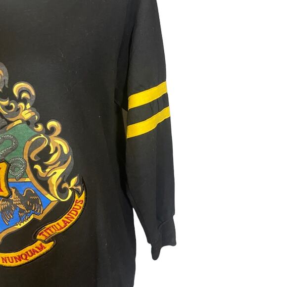 Harry Potter Black Cotton Blend Draco Logo Front Sweatshirt Women Sz S - Picture 5 of 8